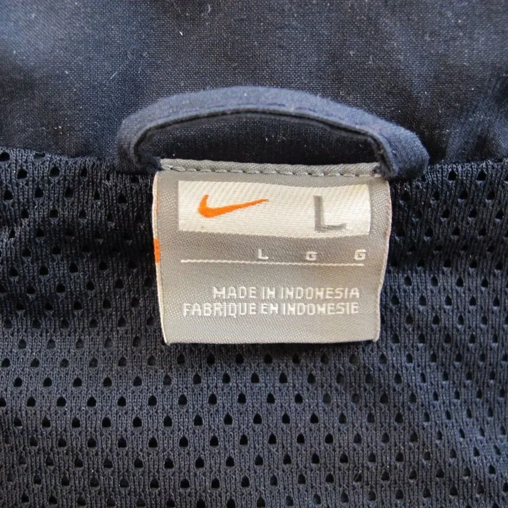 Men's Large Nike‎ Full Zip Blue Color Block Embroidered Logo Jacket
